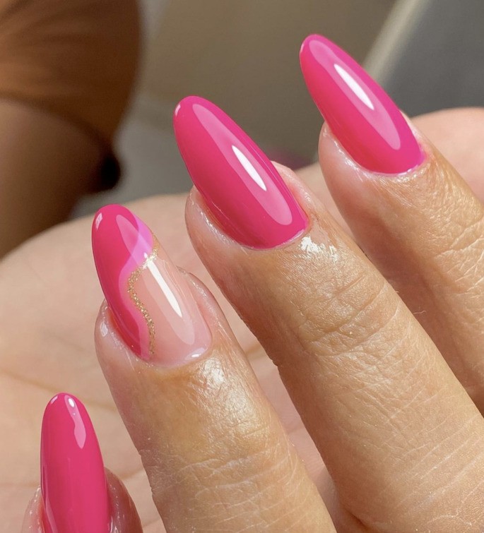 unha rosa e branco unhas de gel