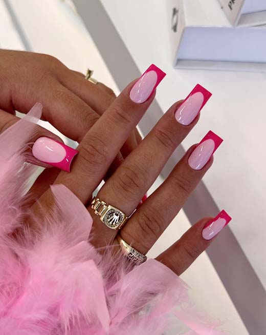 unha rosa e branco unhas postiças
