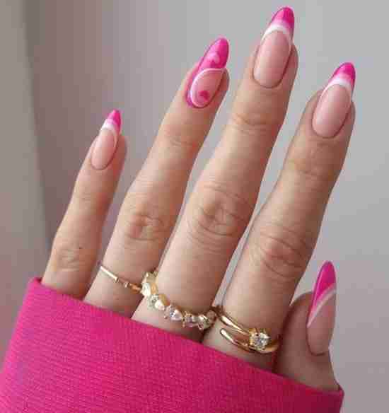 unha rosa e branco unhas acrílicas