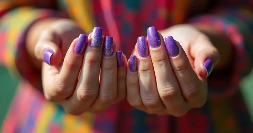 Unhas roxas minimalistas