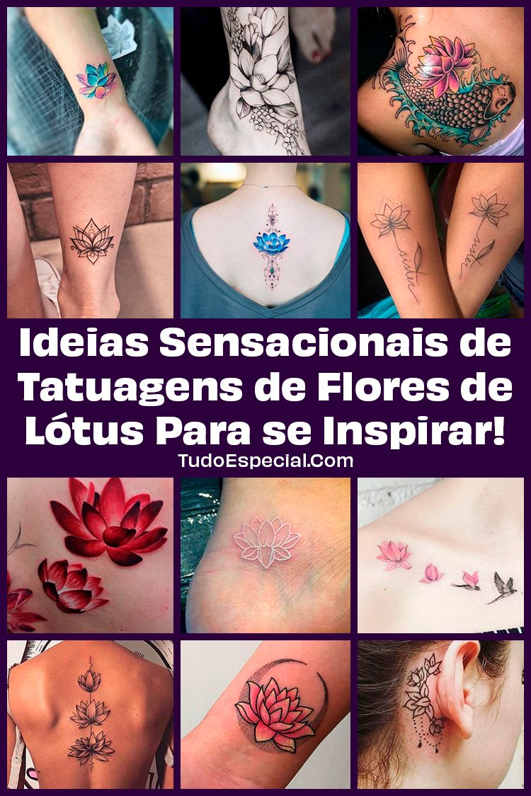 tatuagem flor de lotus fineline ou aquarela