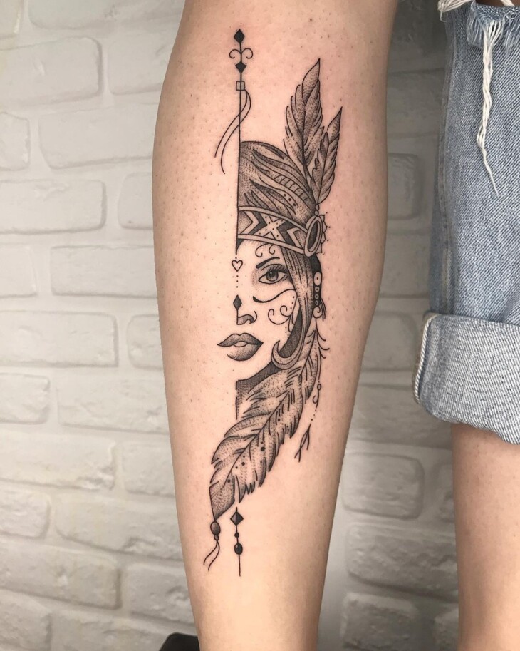 tatuagem india guerreira ou mandala