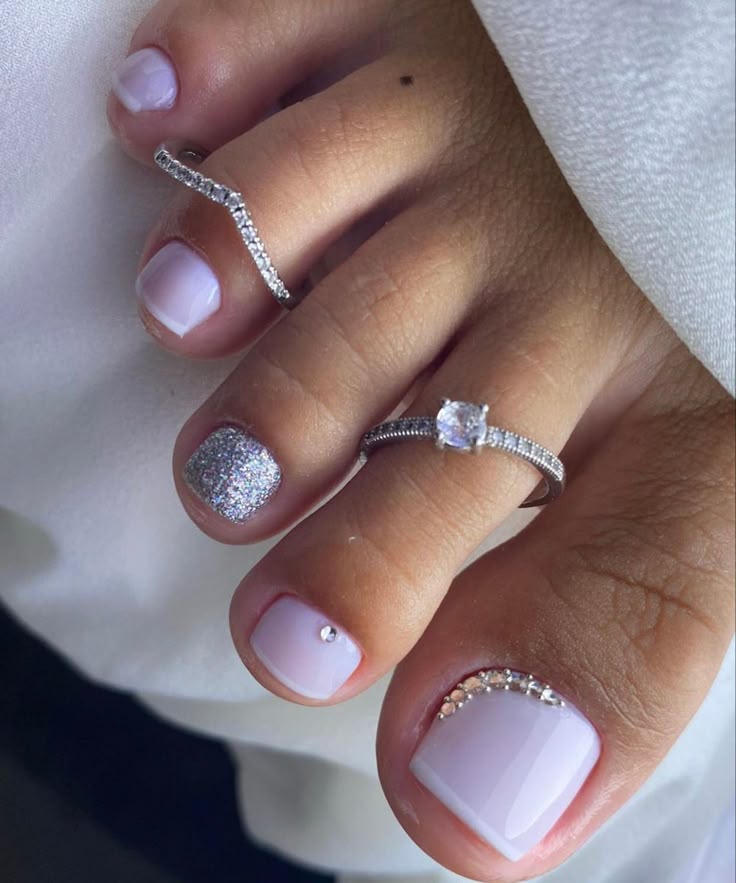 ideias de unhas do pé para casamento