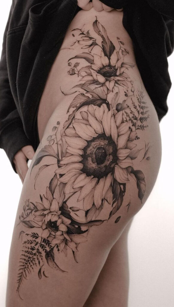 como escolher flor de lotus tatuagem coxa