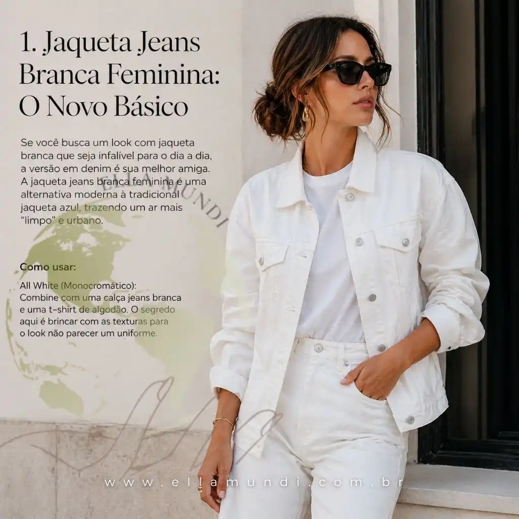 jaqueta branca feminina com botões