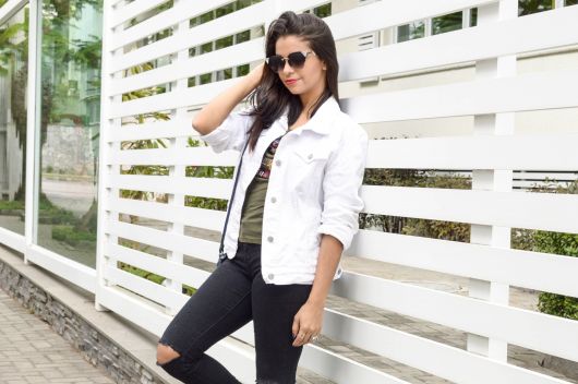 jaqueta branca feminina bomber