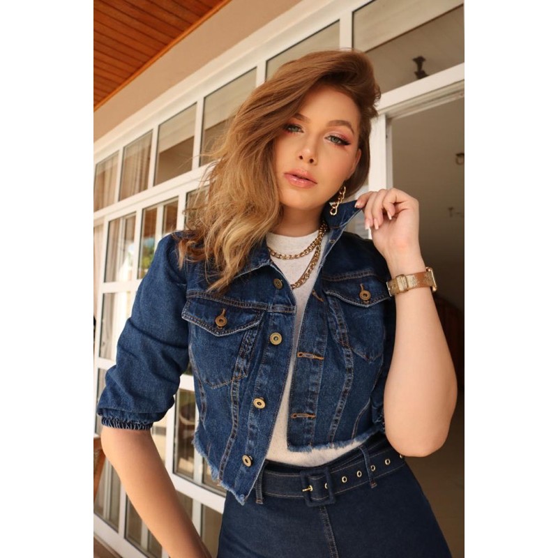 jaqueta jeans feminina curta looks