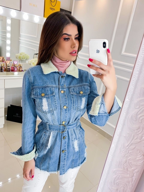 jaqueta jeans oversized preta