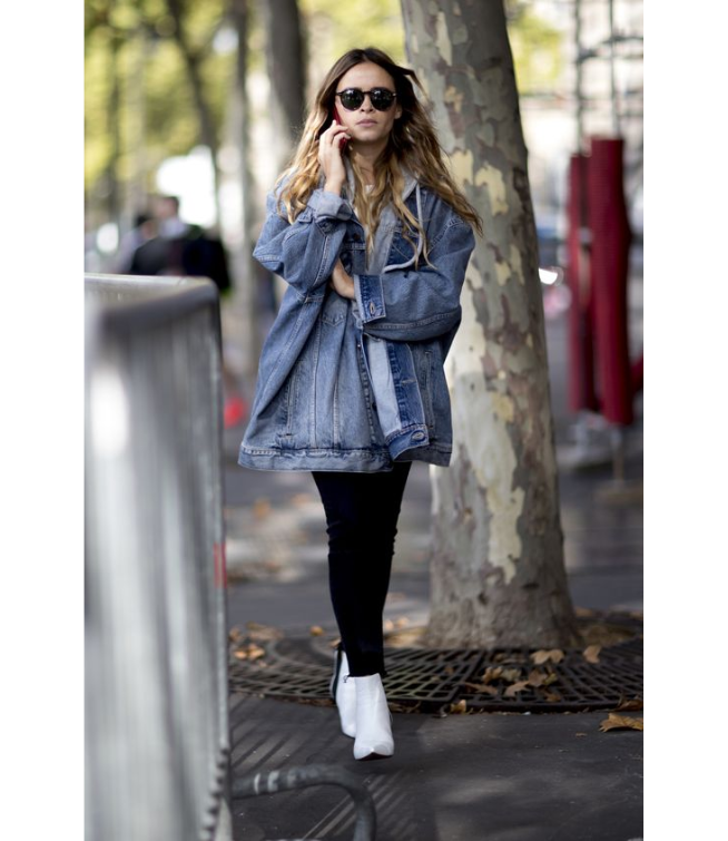 jaqueta jeans oversized longa