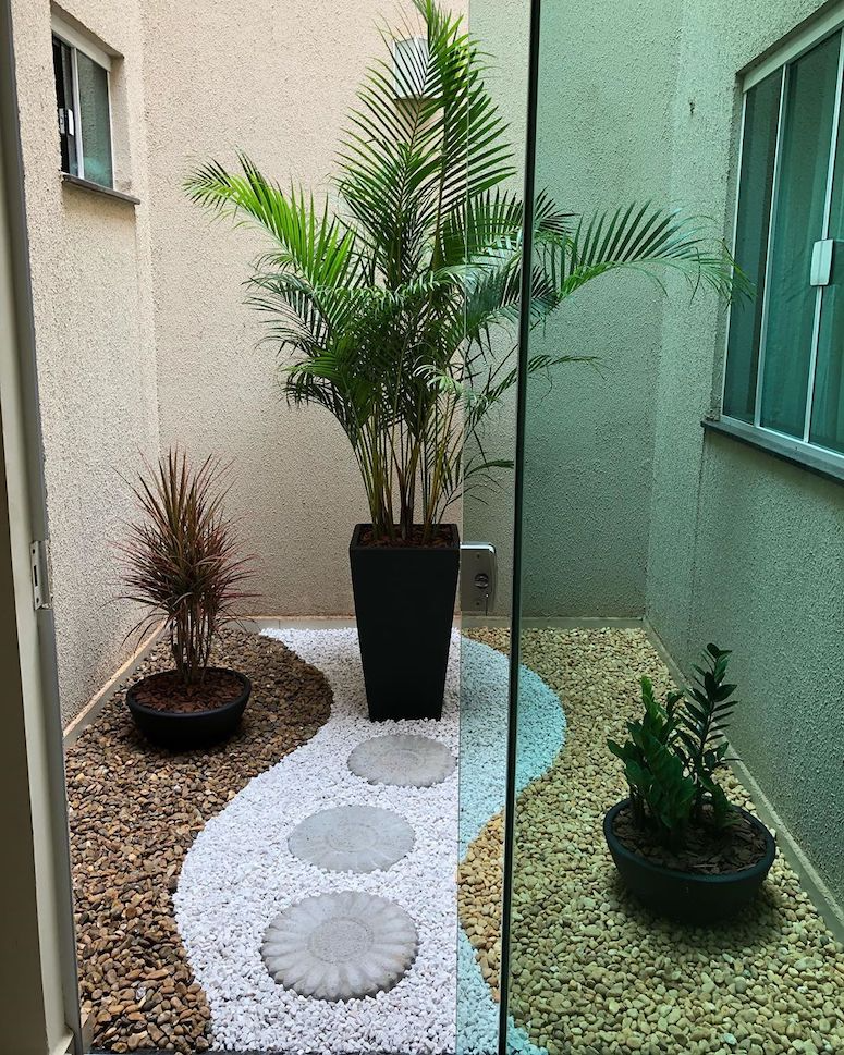 jardim de inverno com madeira