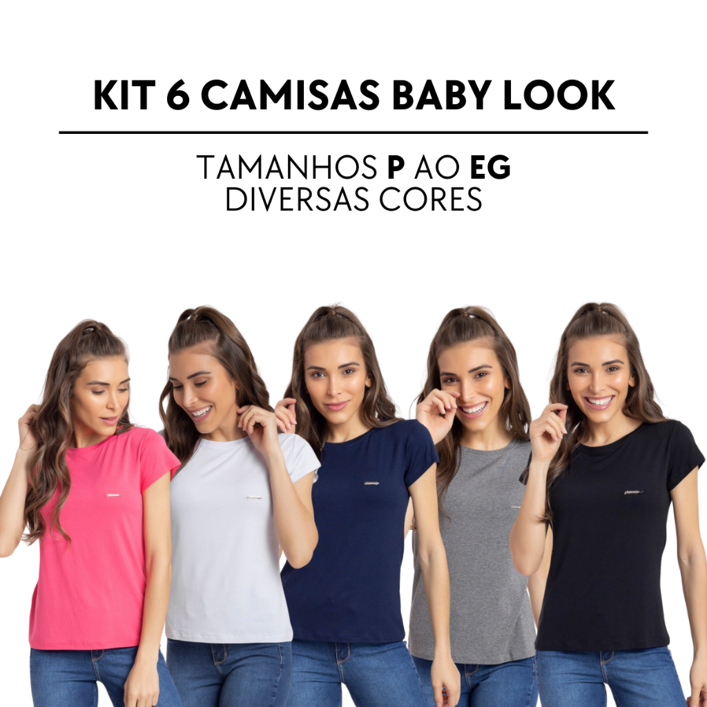 kit camisetas básicas algodão