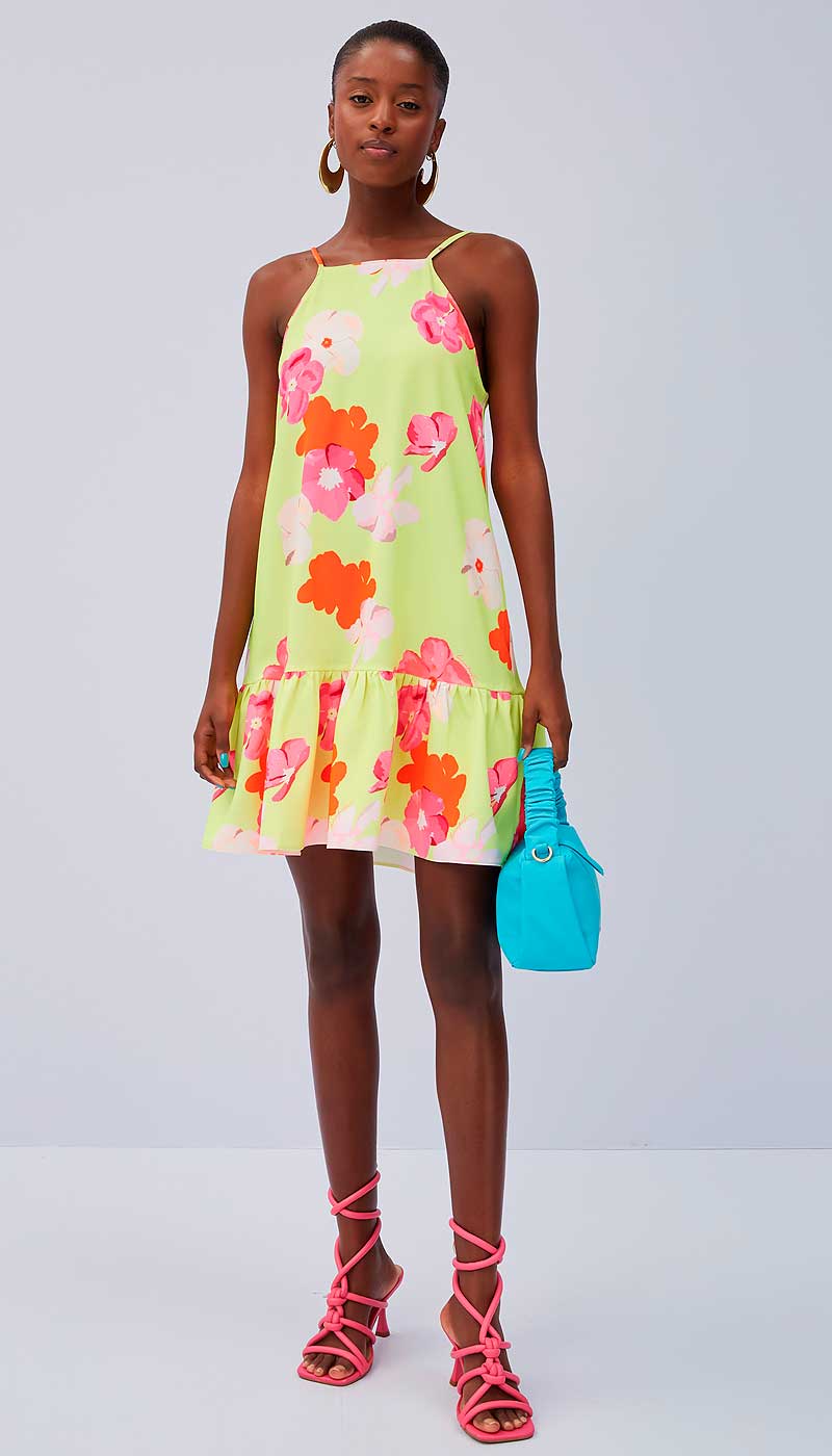 vestido lança perfume estampado