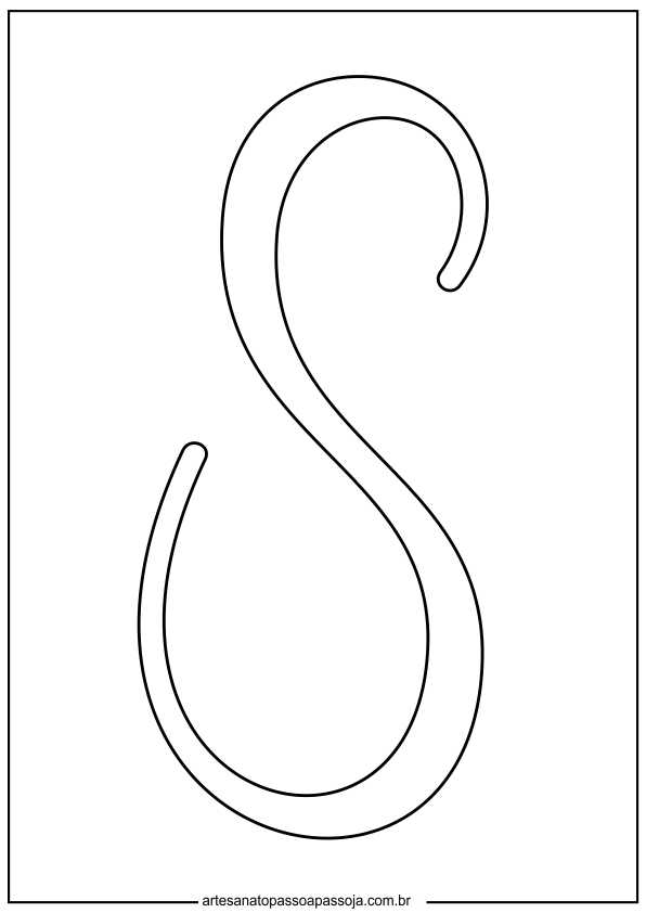 molde letra S cursiva