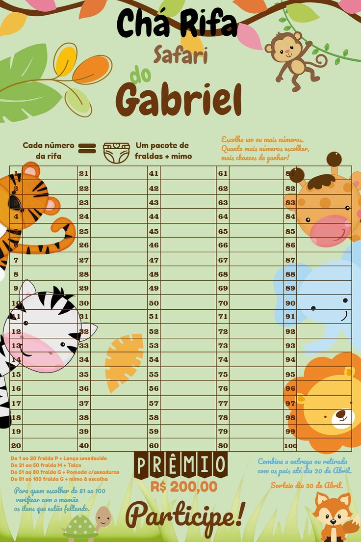 Lista De Chá De Fraldas