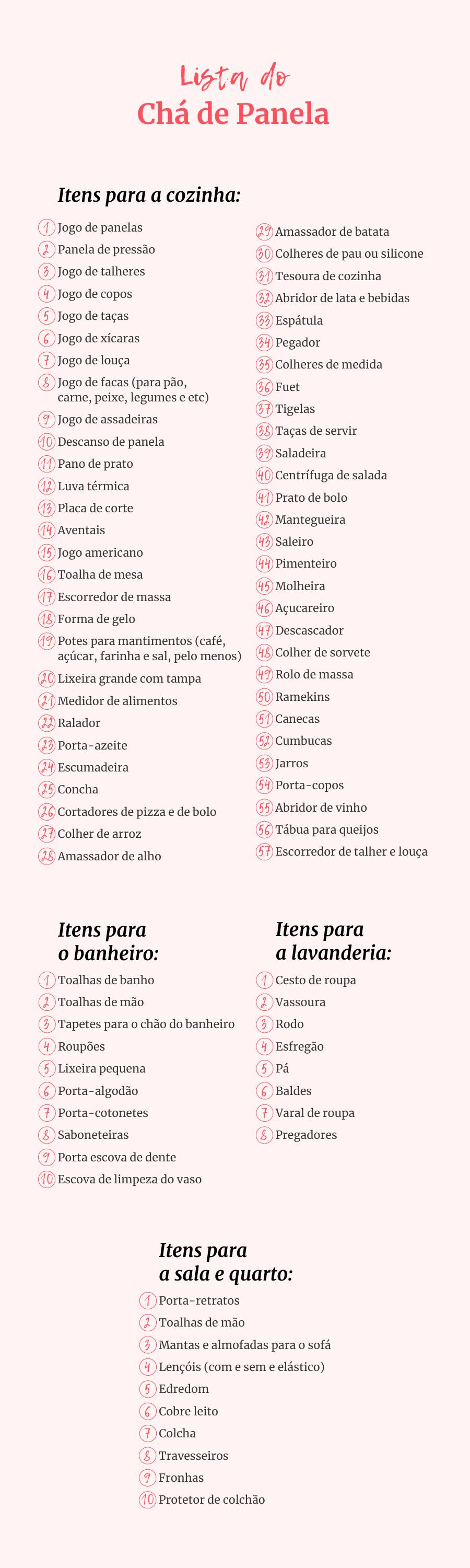lista de enxoval casa nova pdf
