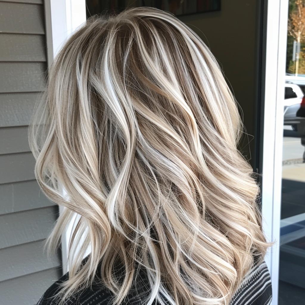 loiro iluminado em cabelo escuro