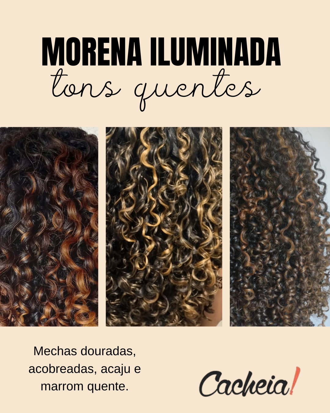 ombré hair loiro mel dourado cacheado