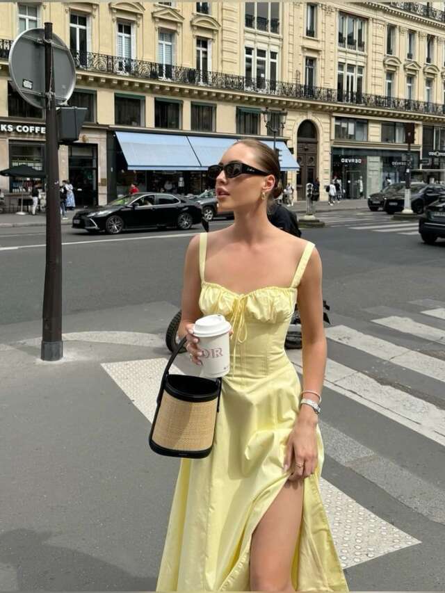 look amarelo manteiga para trabalho