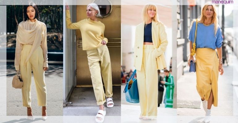 amarelo manteiga vs bege para looks de trabalho