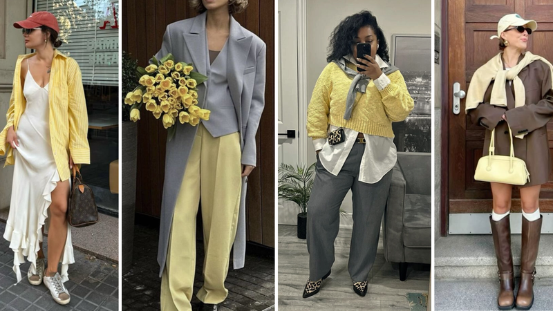 amarelo manteiga vs bege para looks de trabalho