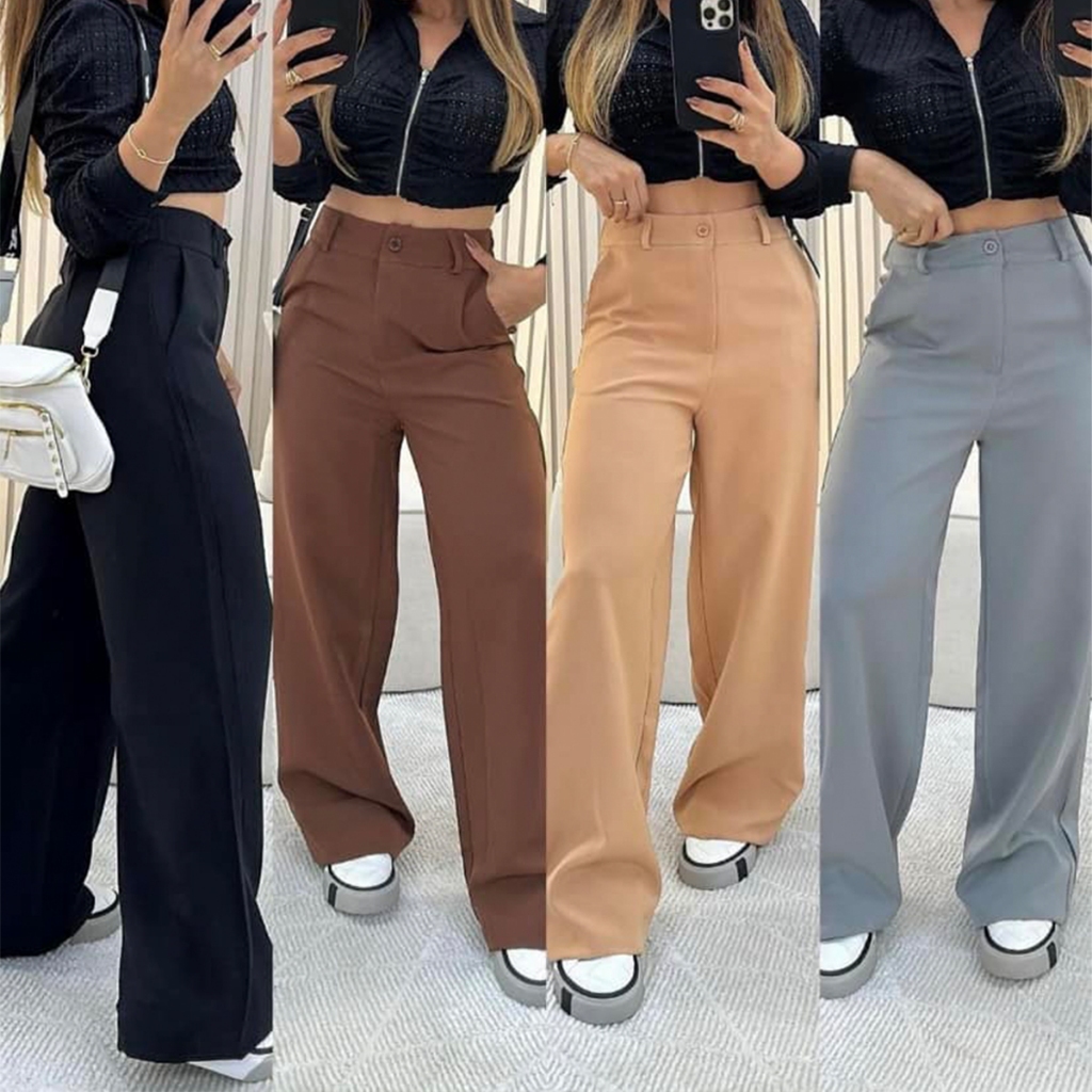 look calça pantalona alfaiataria elegante