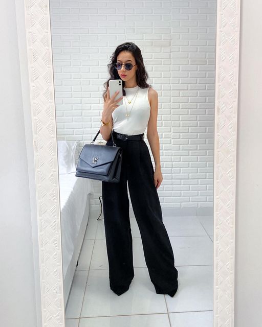 calça pantalona alfaiataria feminina bege