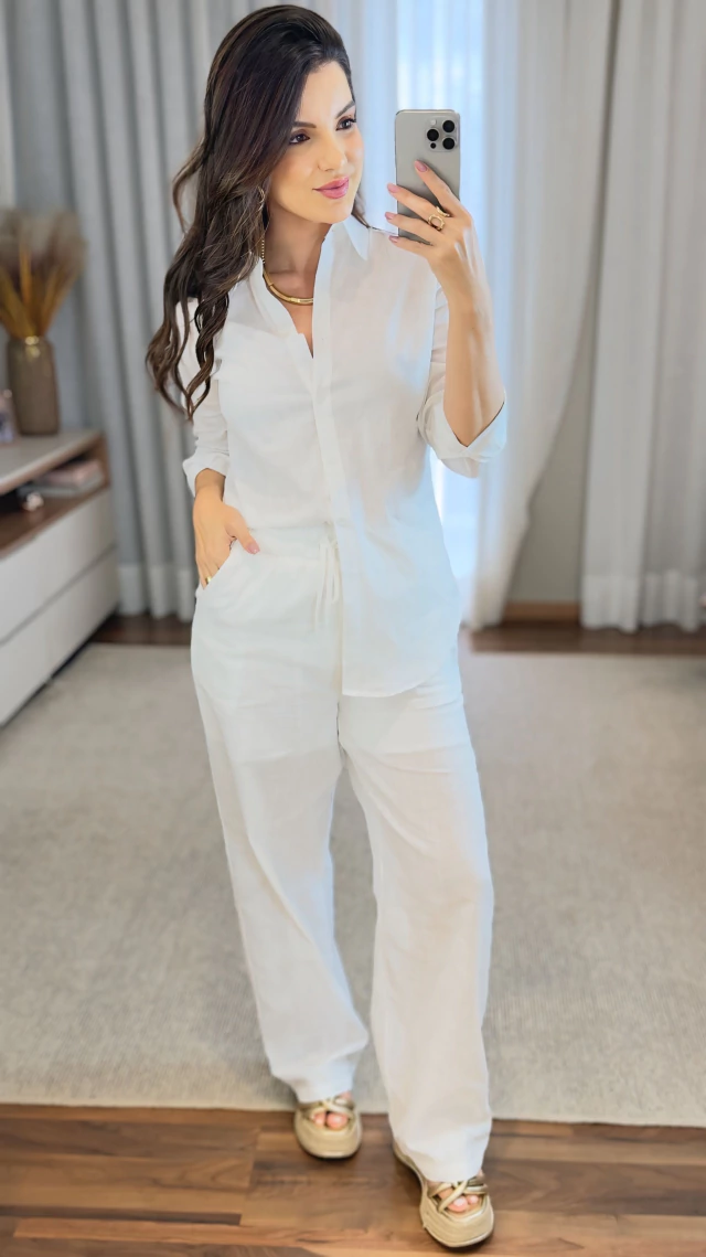 camisa linho feminina verão