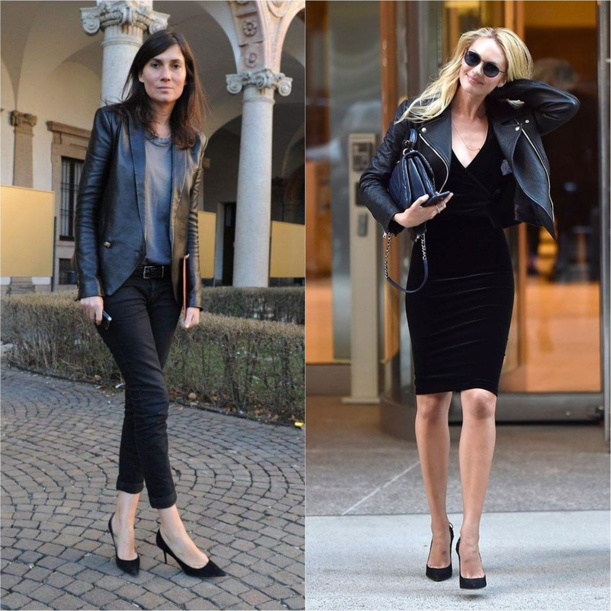 look com jaqueta de couro marrom