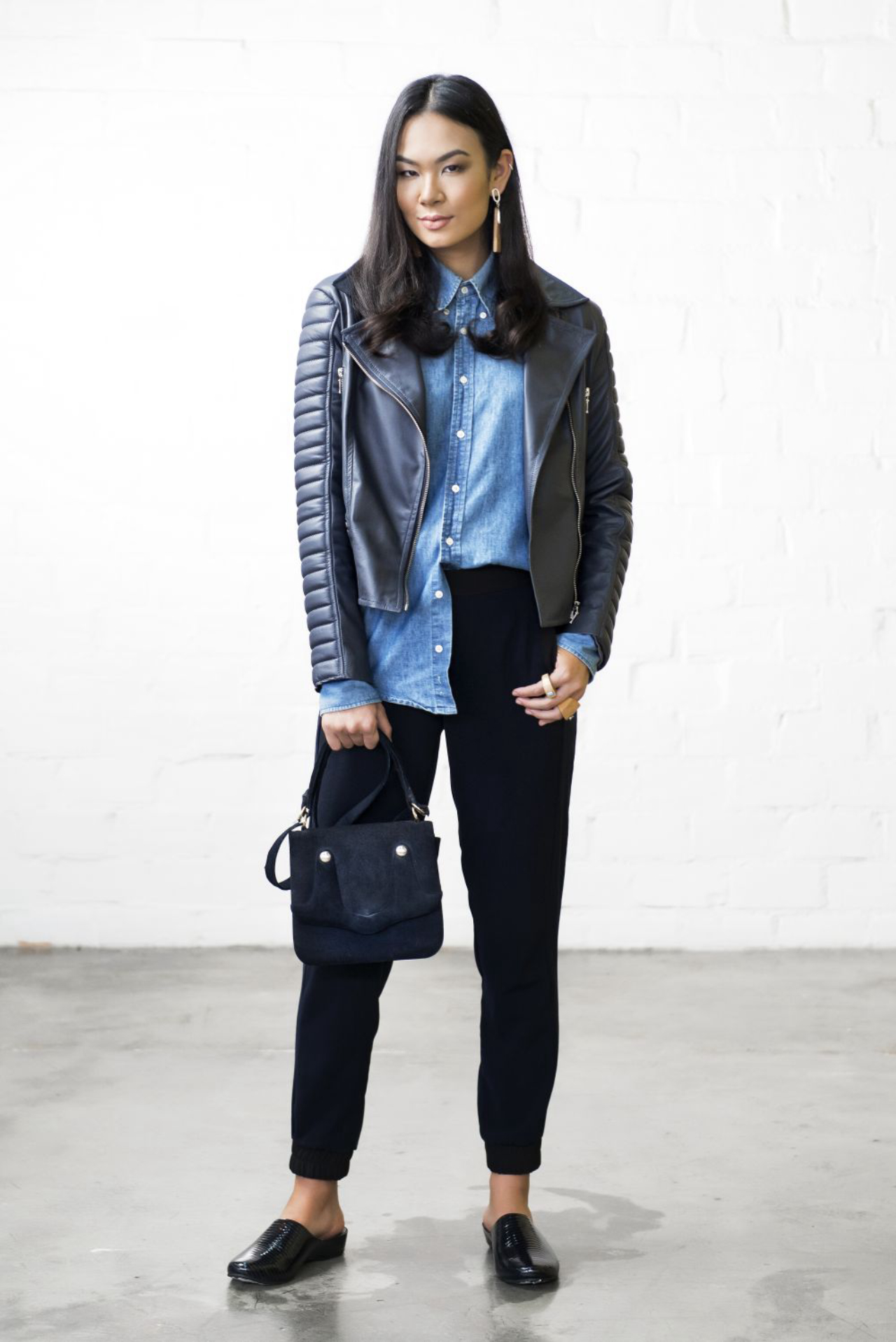 look com jaqueta de couro masculina