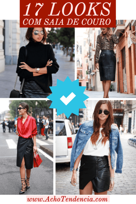 look saia de couro longa