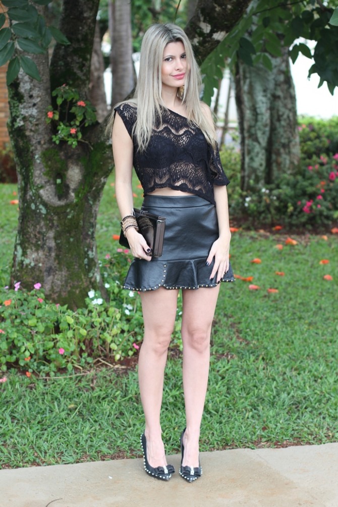 saia de couro para festa
