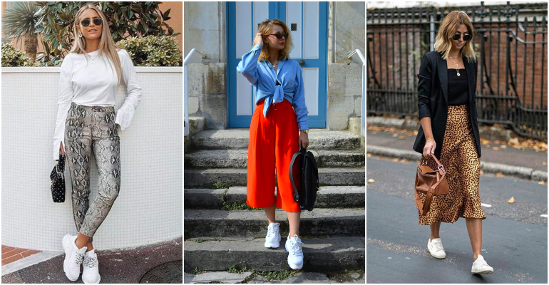 inspiração looks com tênis branco e vestido