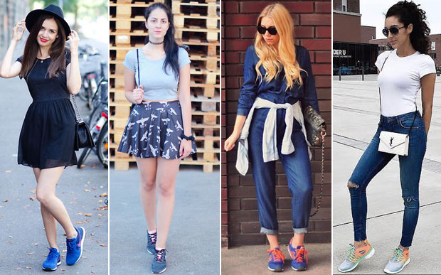 inspiração looks com tênis branco e vestido