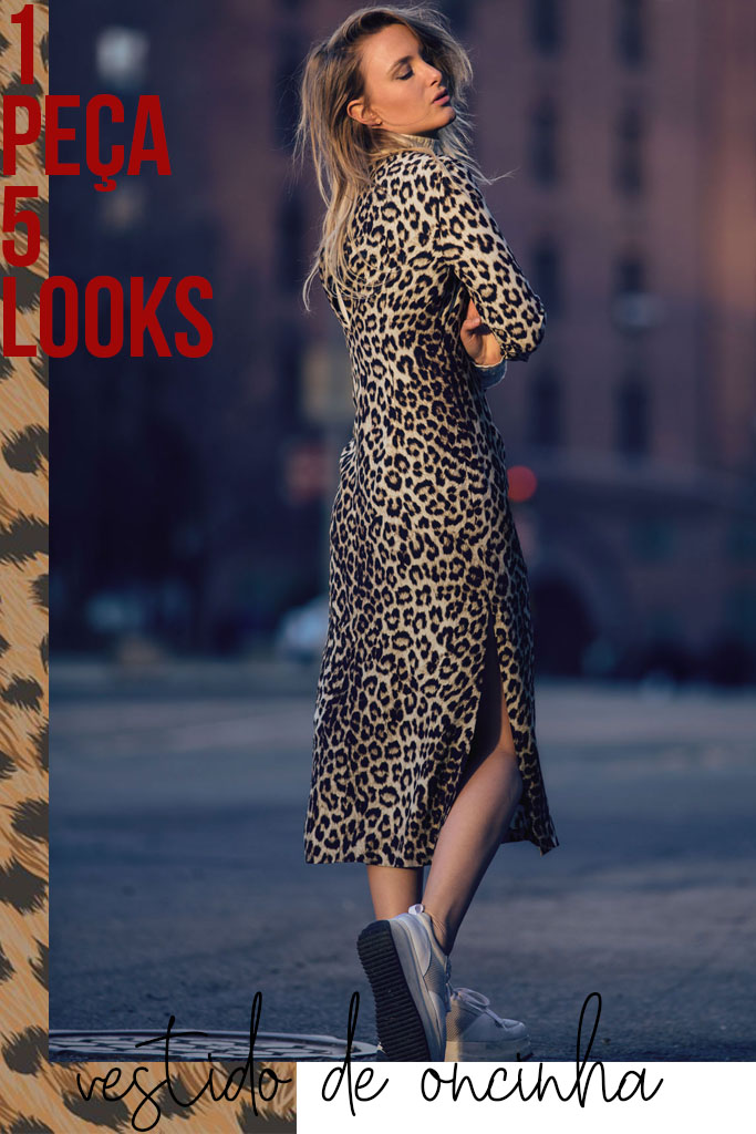 vestido curto onça