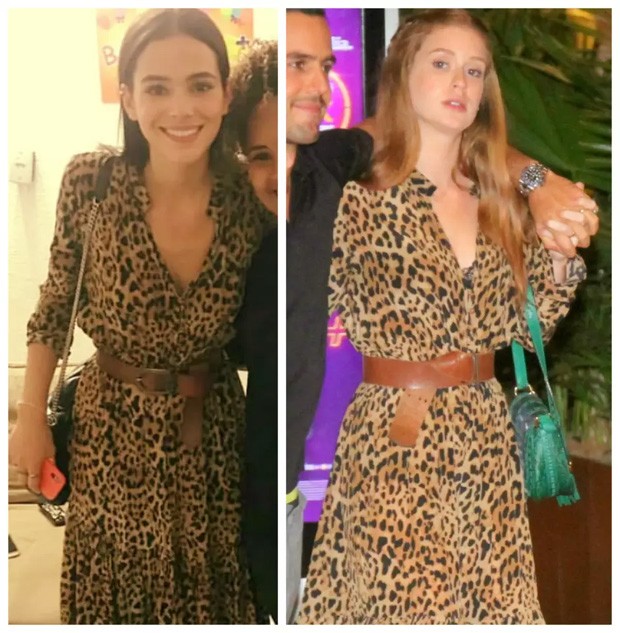 vestido midi onça