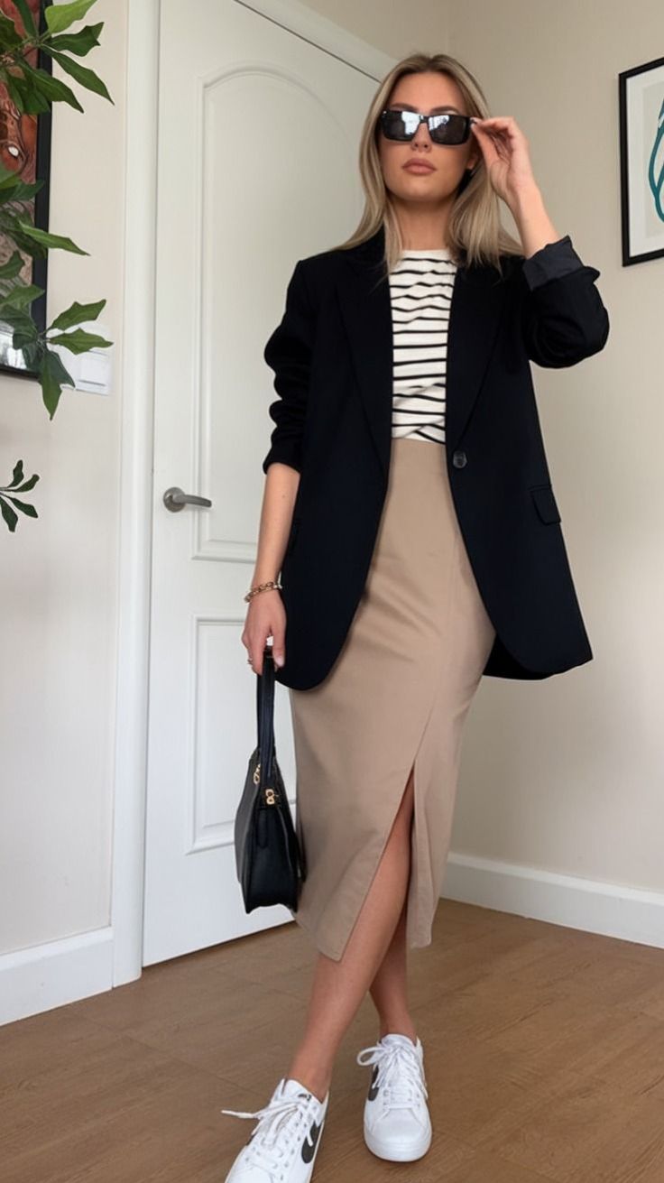 como combinar blazer com jeans para look casual chic