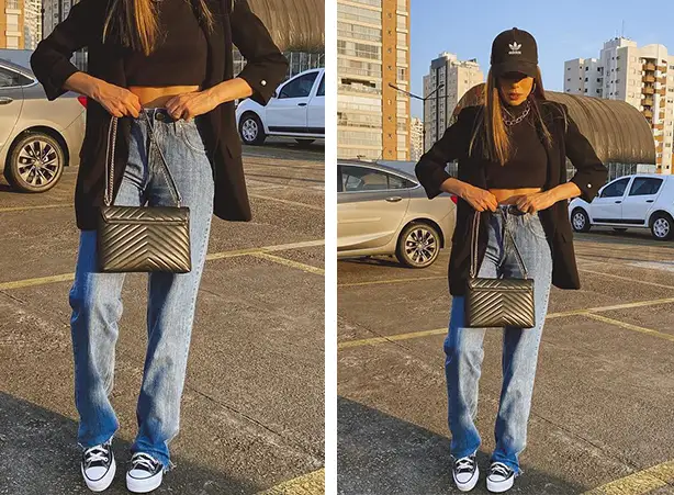look feminino com tenis