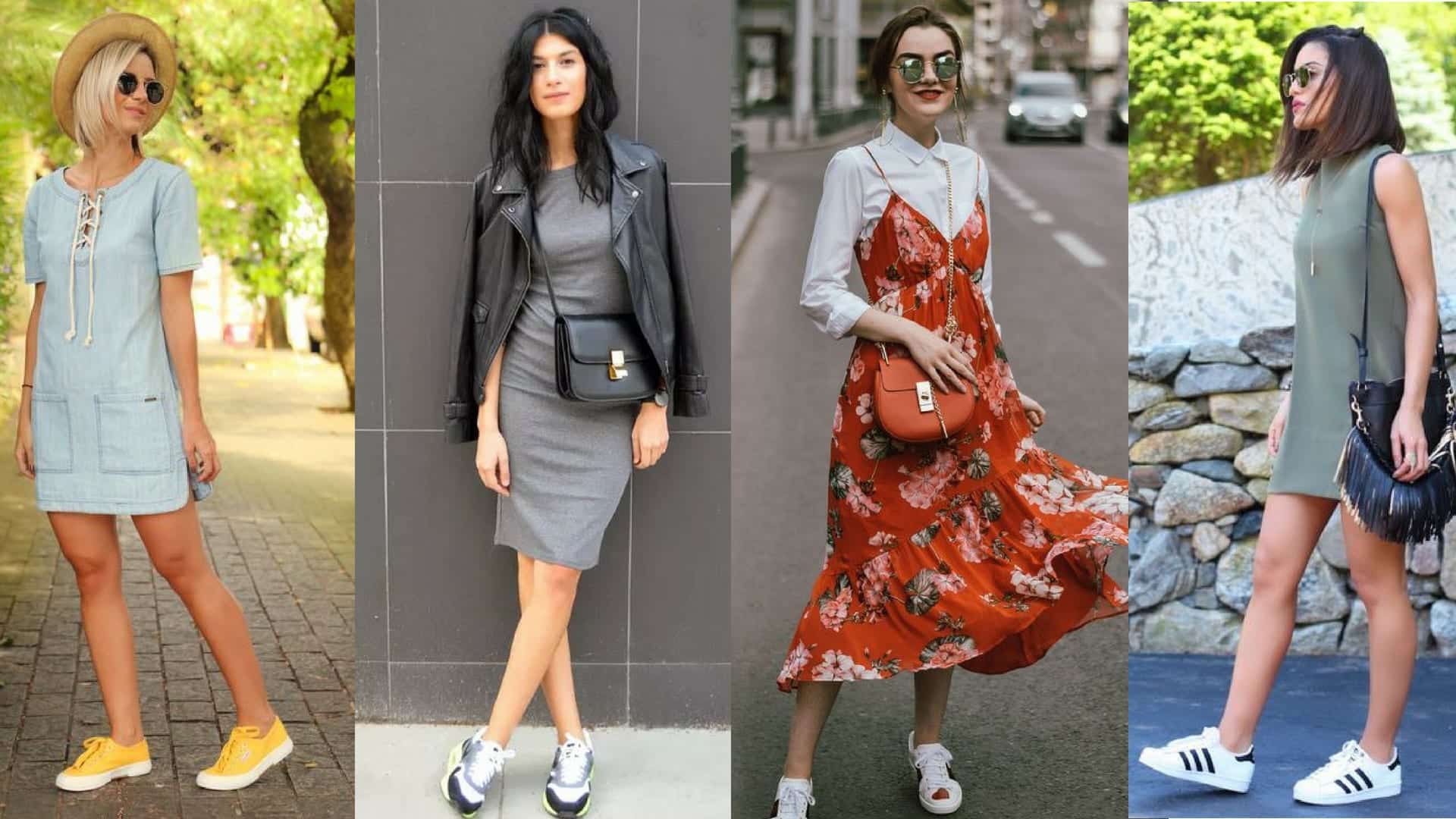 como usar tênis feminino com vestido longo