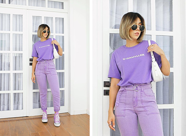 conjunto lilás feminino