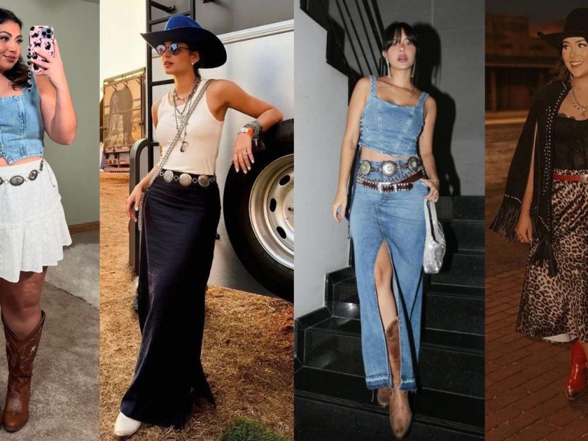 look rodeio feminino com bota texana