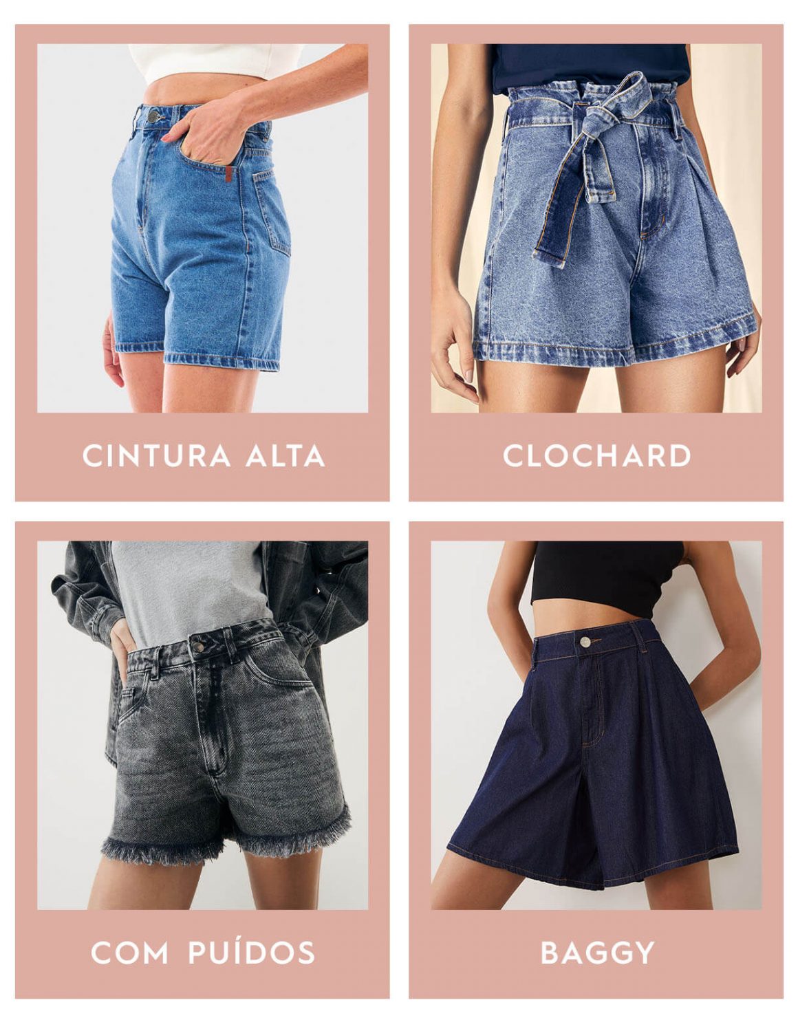 bermuda jeans feminina vs. short de alfaiataria