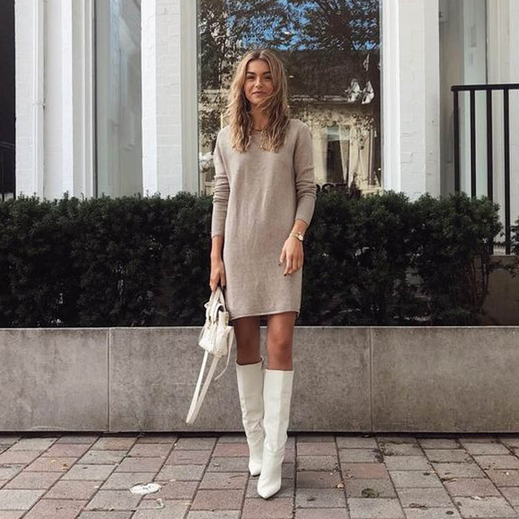 looks inspiração bota branca