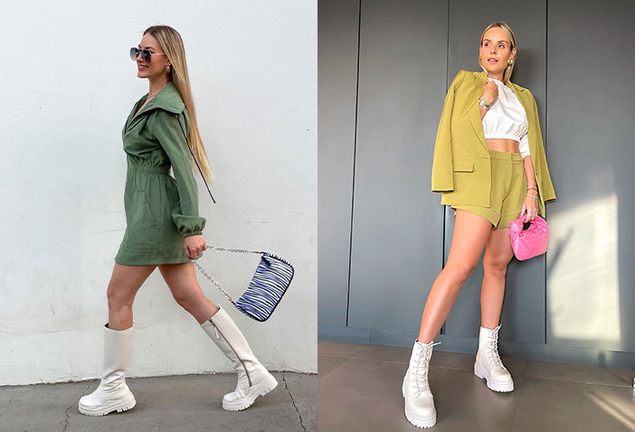 looks com bota branca