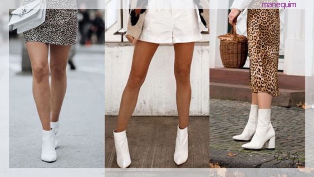 bota branca cano curto para verão