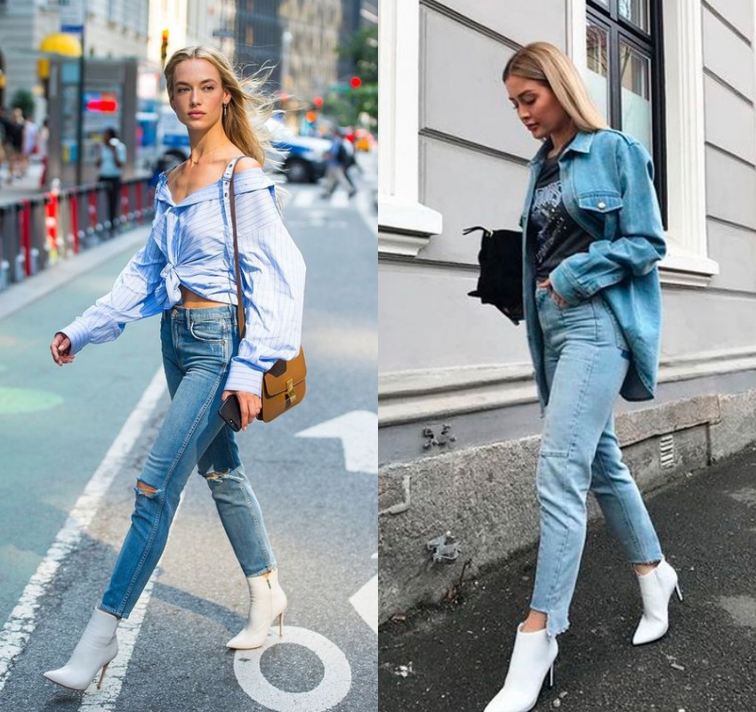 looks inspiração bota branca