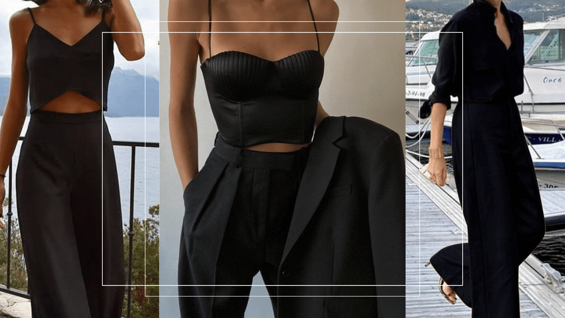 calça preta wide leg ou reta qual escolher