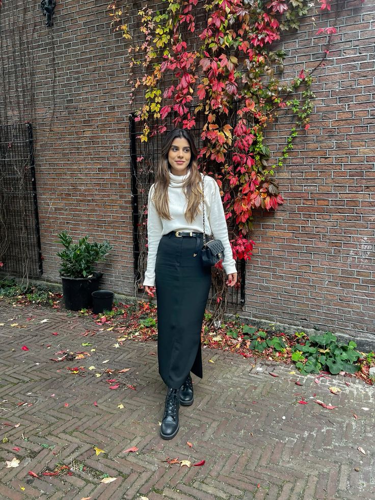 looks com coturno preto para o inverno