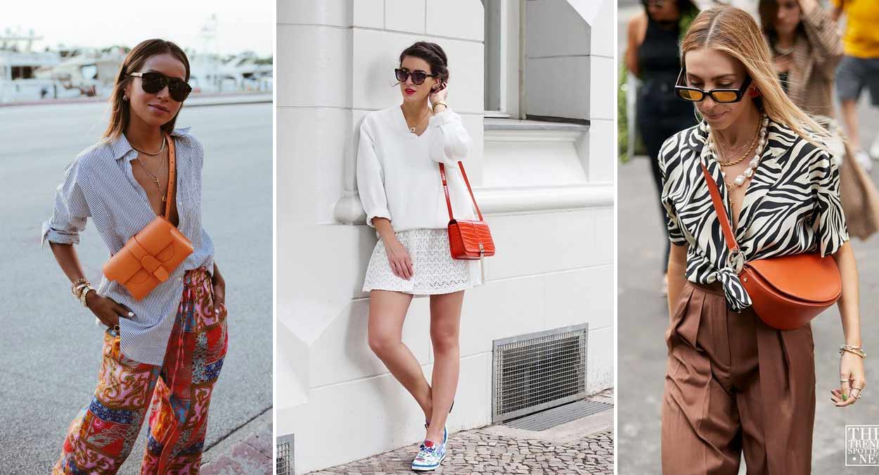 looks com laranja e jeans