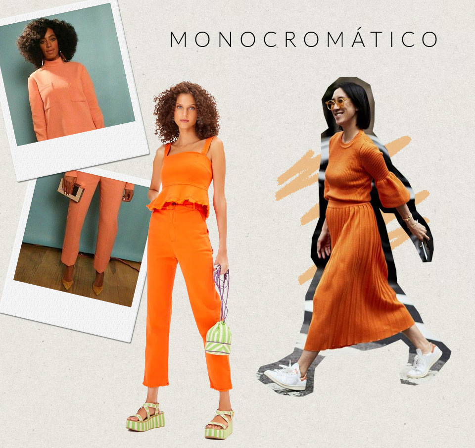 como usar laranja na moda