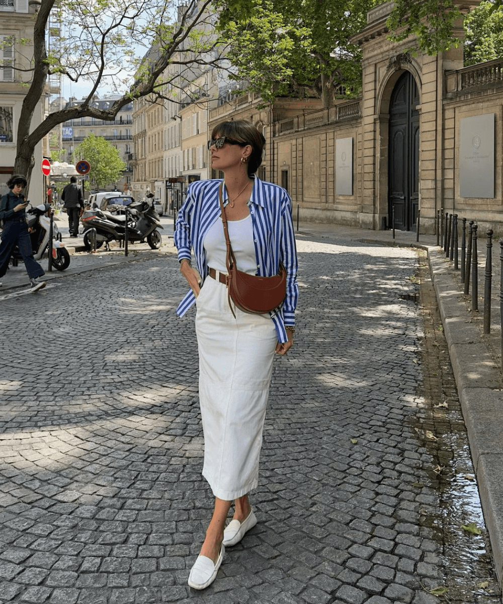 looks com saia midi verão